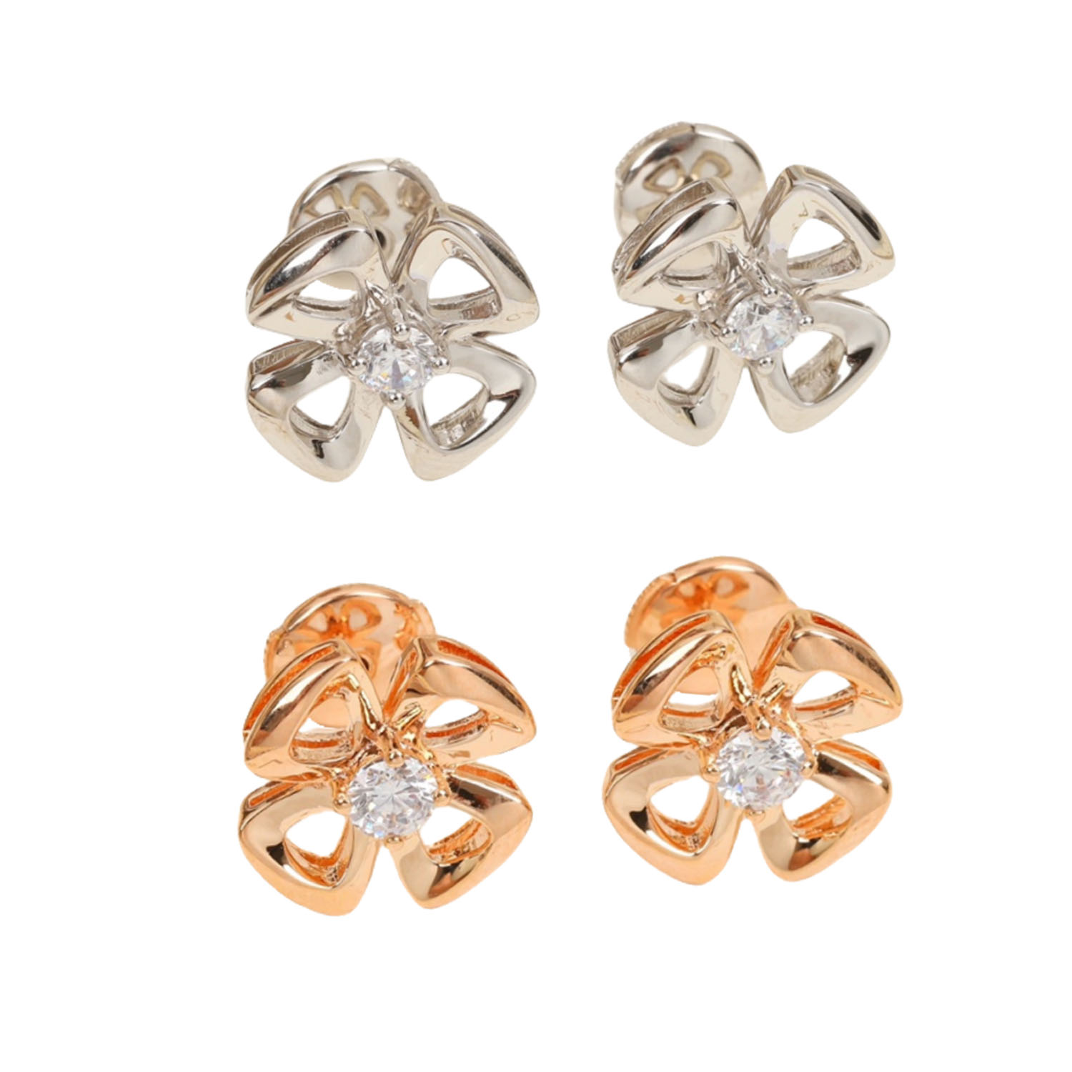BGEV005 18k gold Fiorever stud earrings - ccjewelryacc