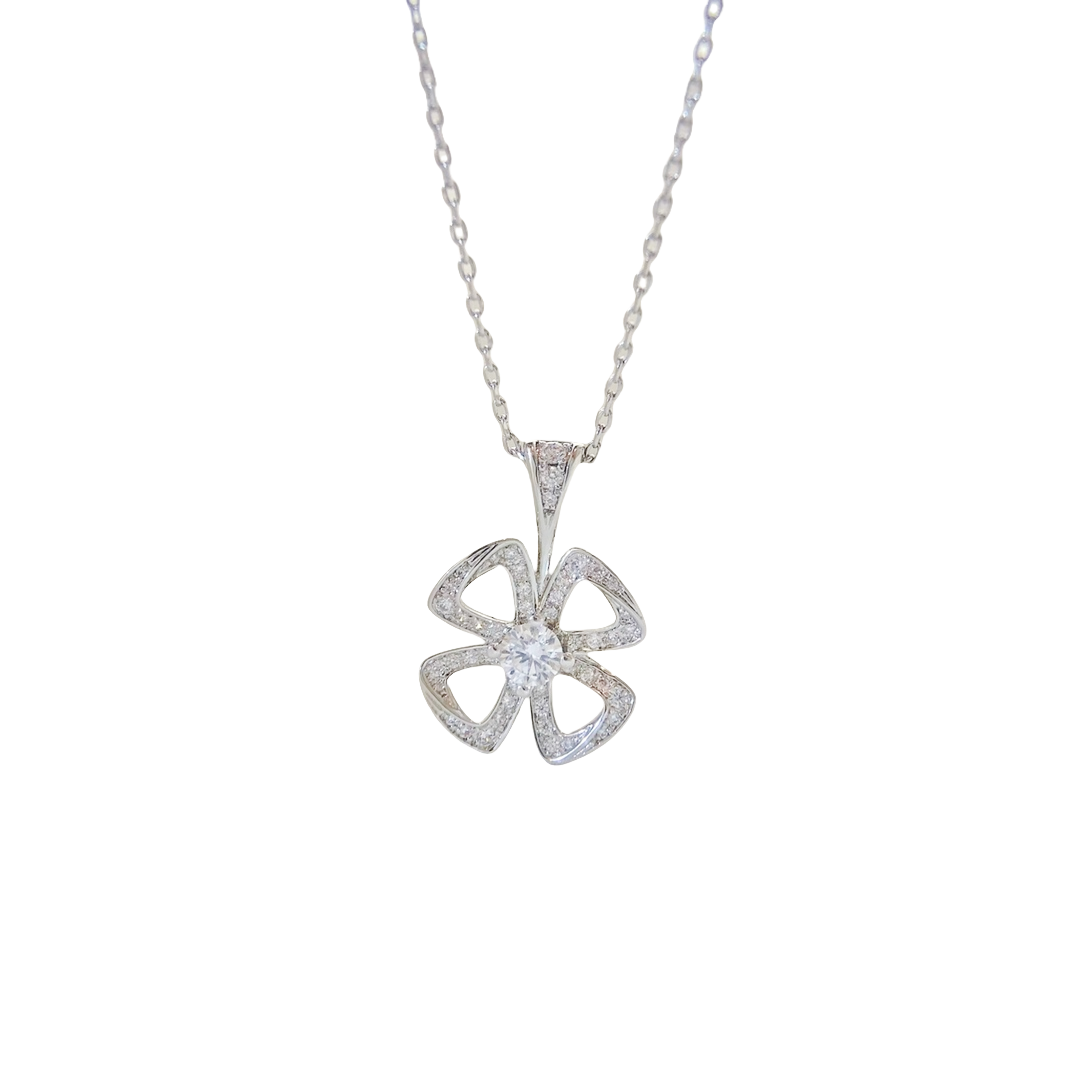 BGNS009 S925 sterling silver diamond  Fiorever Necklace - ccjewelryacc