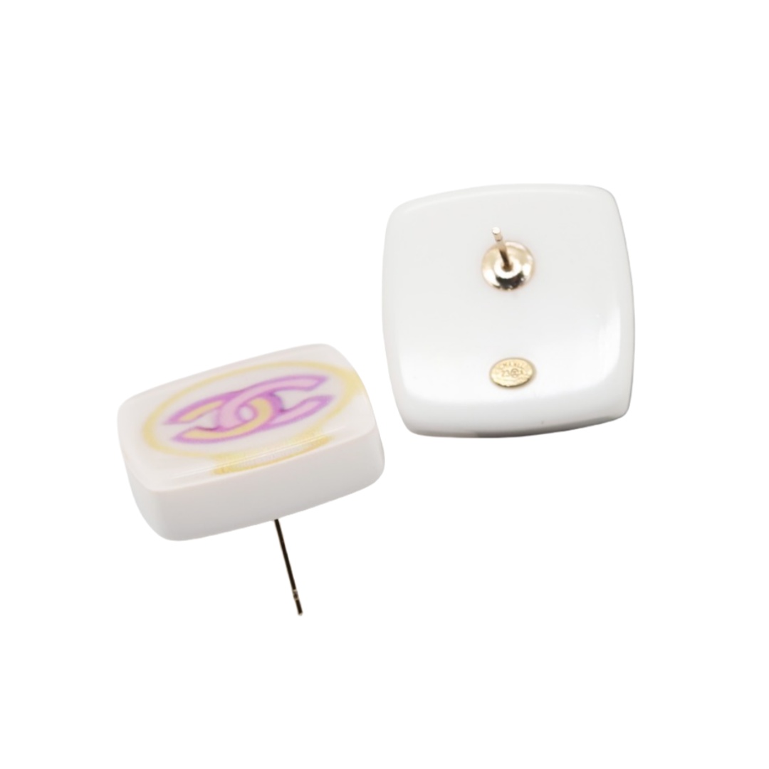 CCE326  Square Double-Layer Acrylic Painted stud Earrings - ccjewelryacc