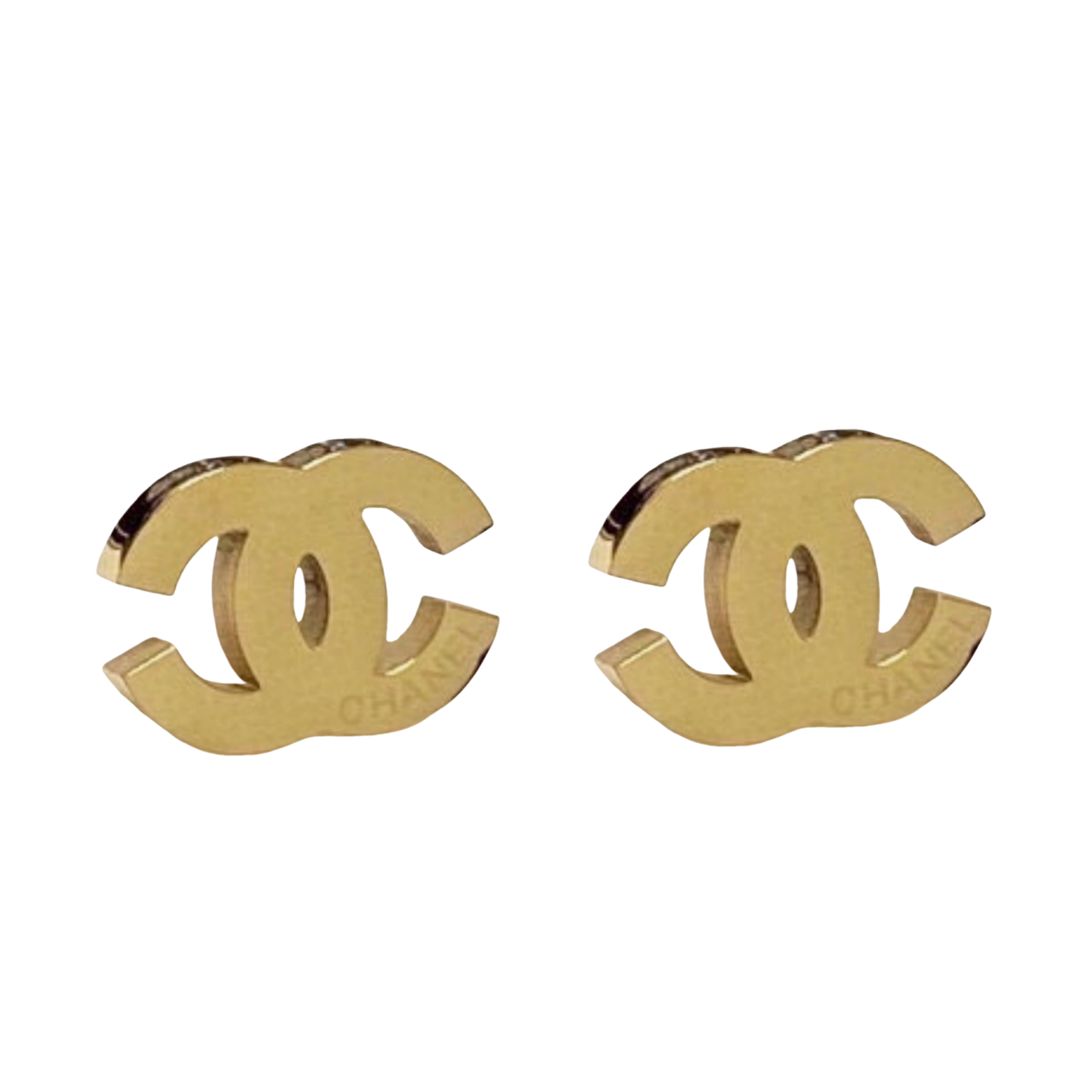 CCE748 Titanium steel CC logo stud earrings - ccjewelryacc