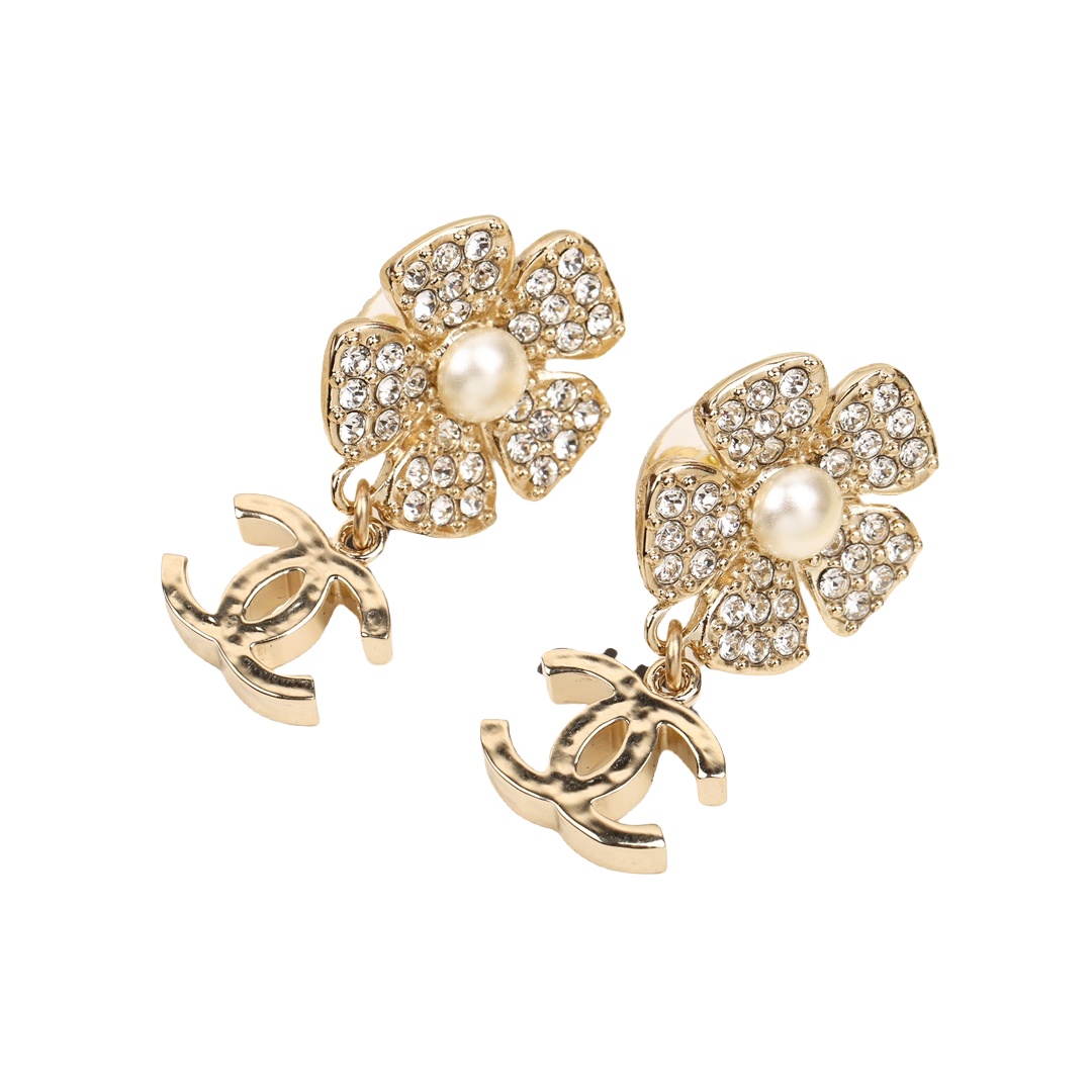 CCE106 Chanel 23s full crystal flower earring - ccjewelryacc