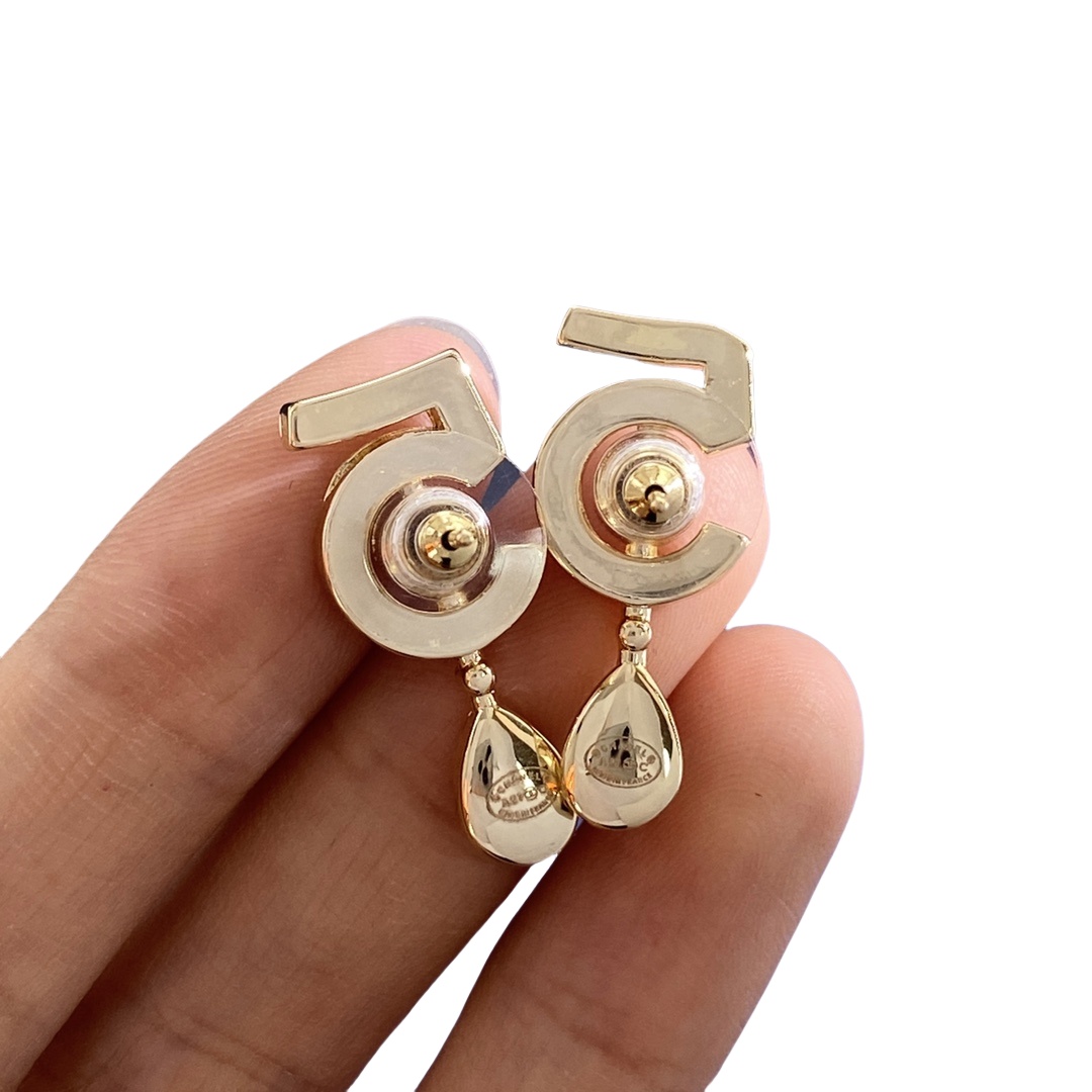 CCE027 Full crystal No 5 drop earring - ccjewelryacc