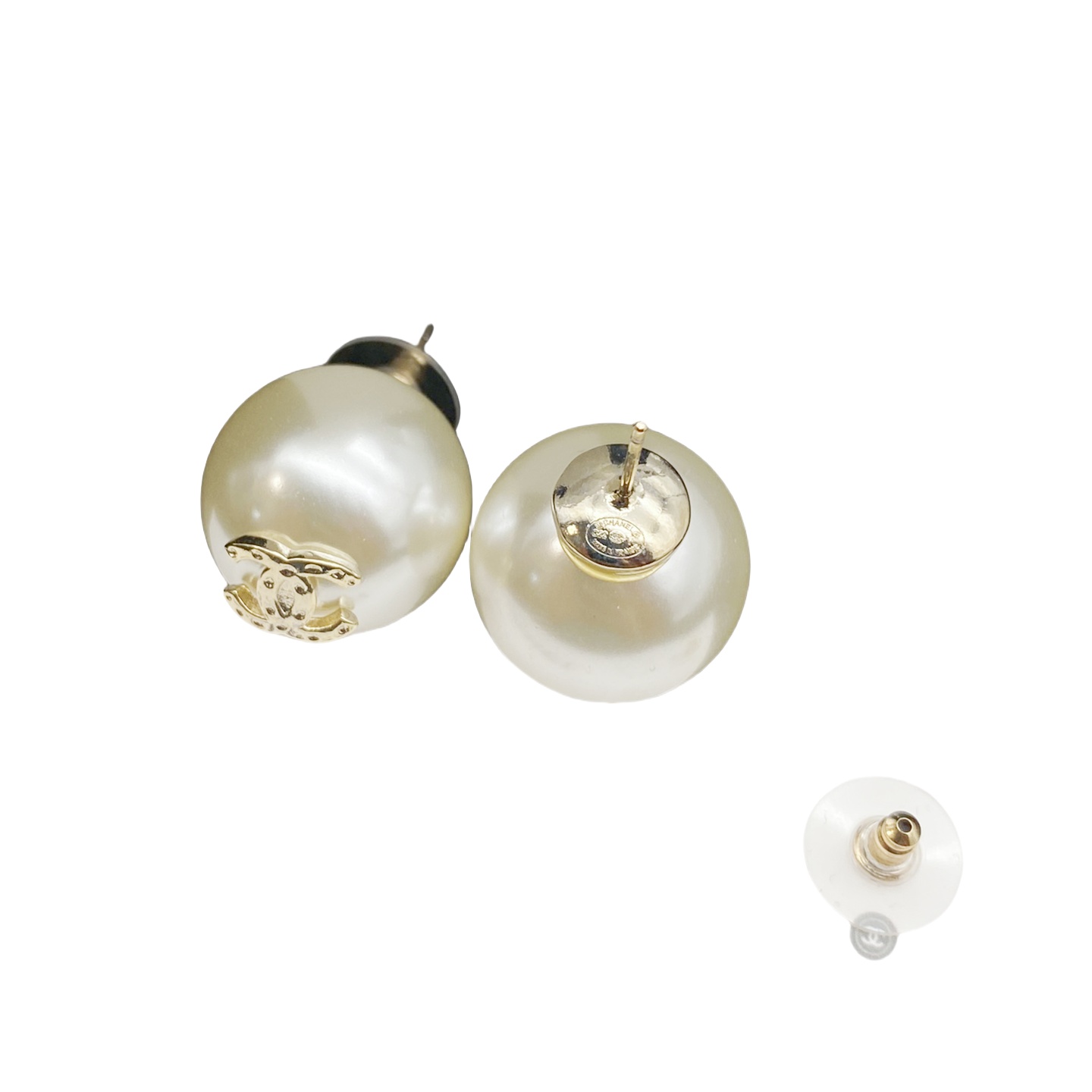CCE620  Chanel pearl Drop Earring with cc logo - ccjewelryacc
