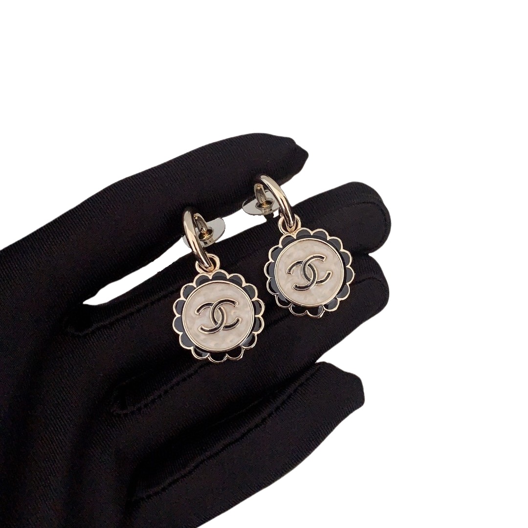 CCE860 24B Metal Lace lace enamel earrings - ccjewelryacc