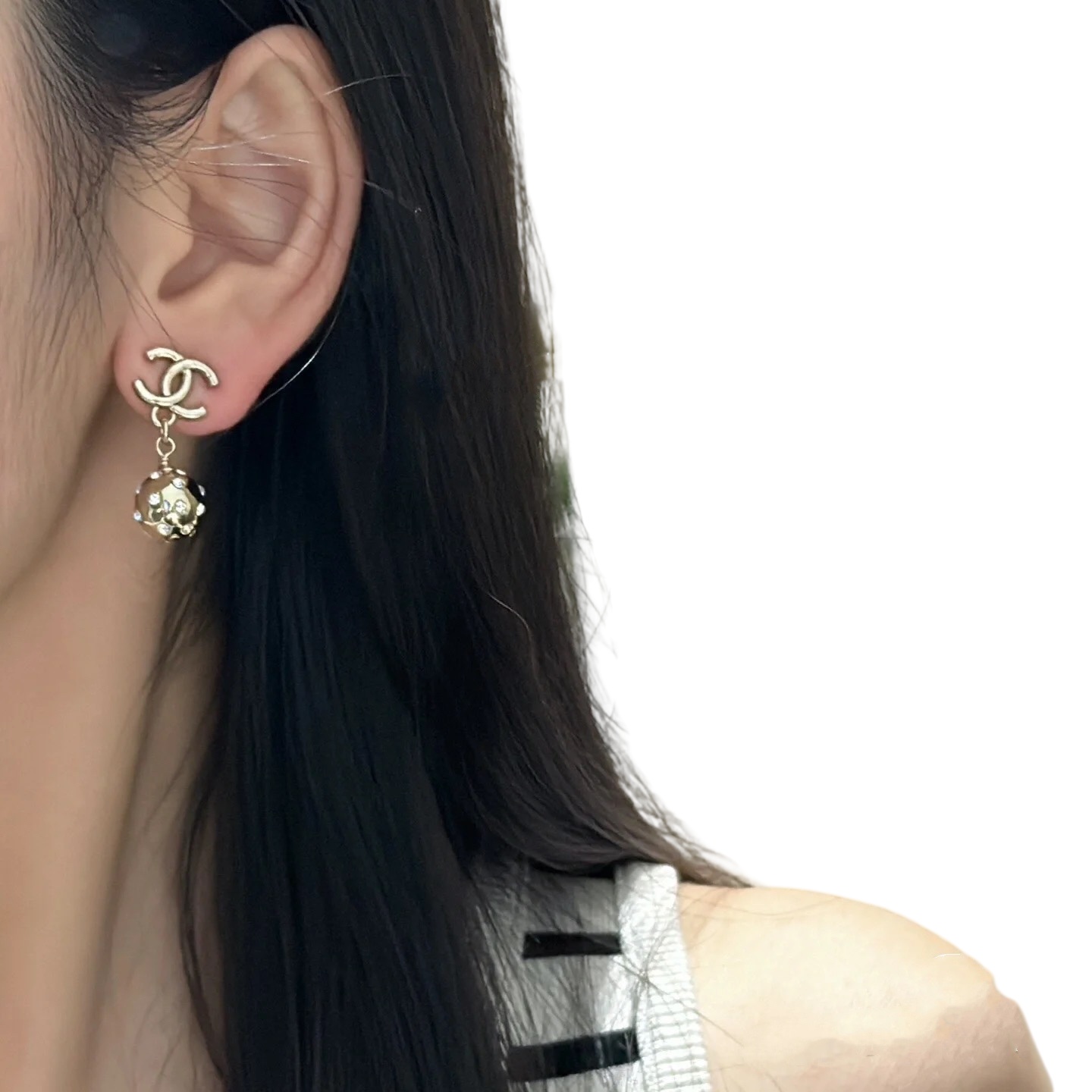 CCE857 24B Metal cc logo Pendant earring - ccjewelryacc