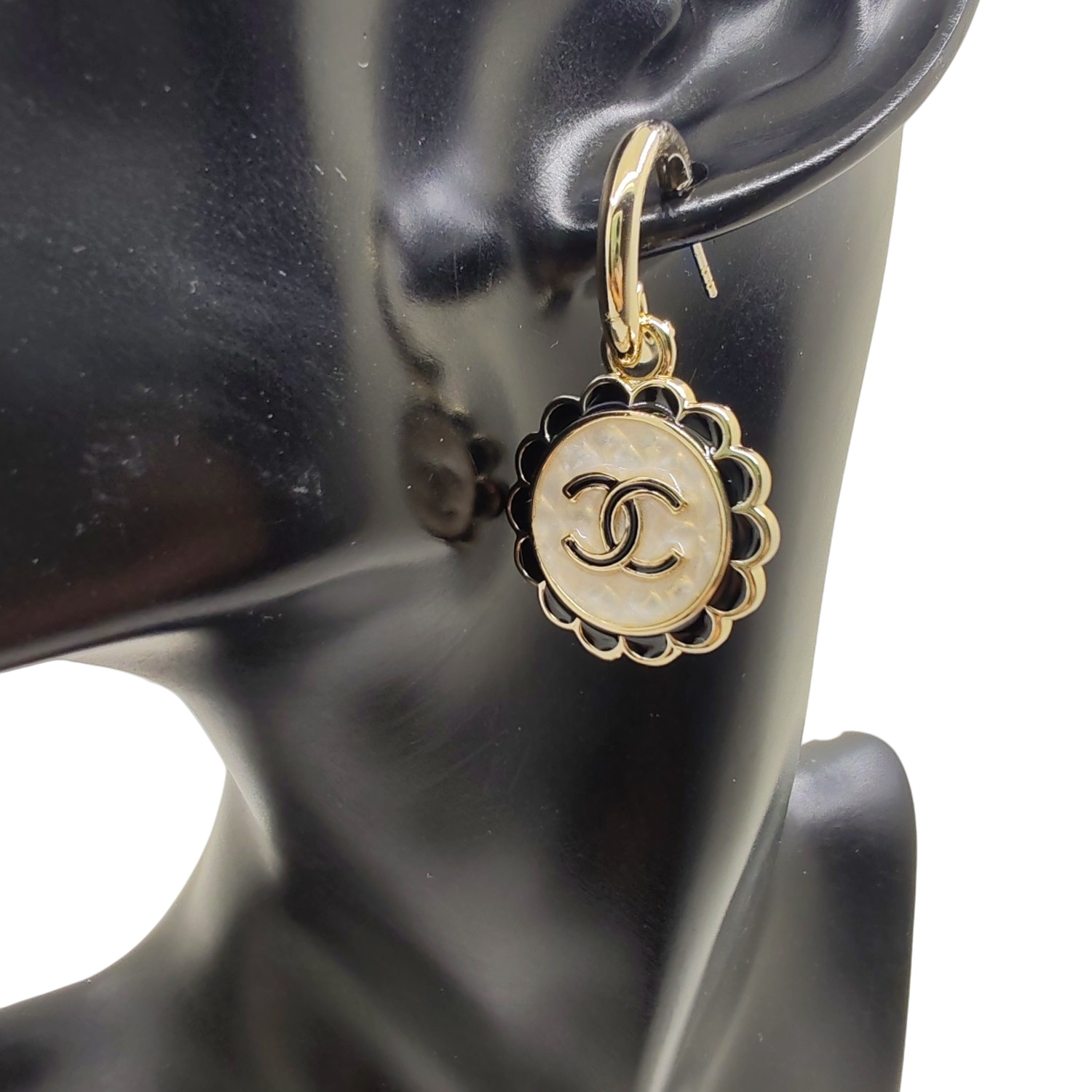 CCE860 24B Metal Lace lace enamel earrings - ccjewelryacc