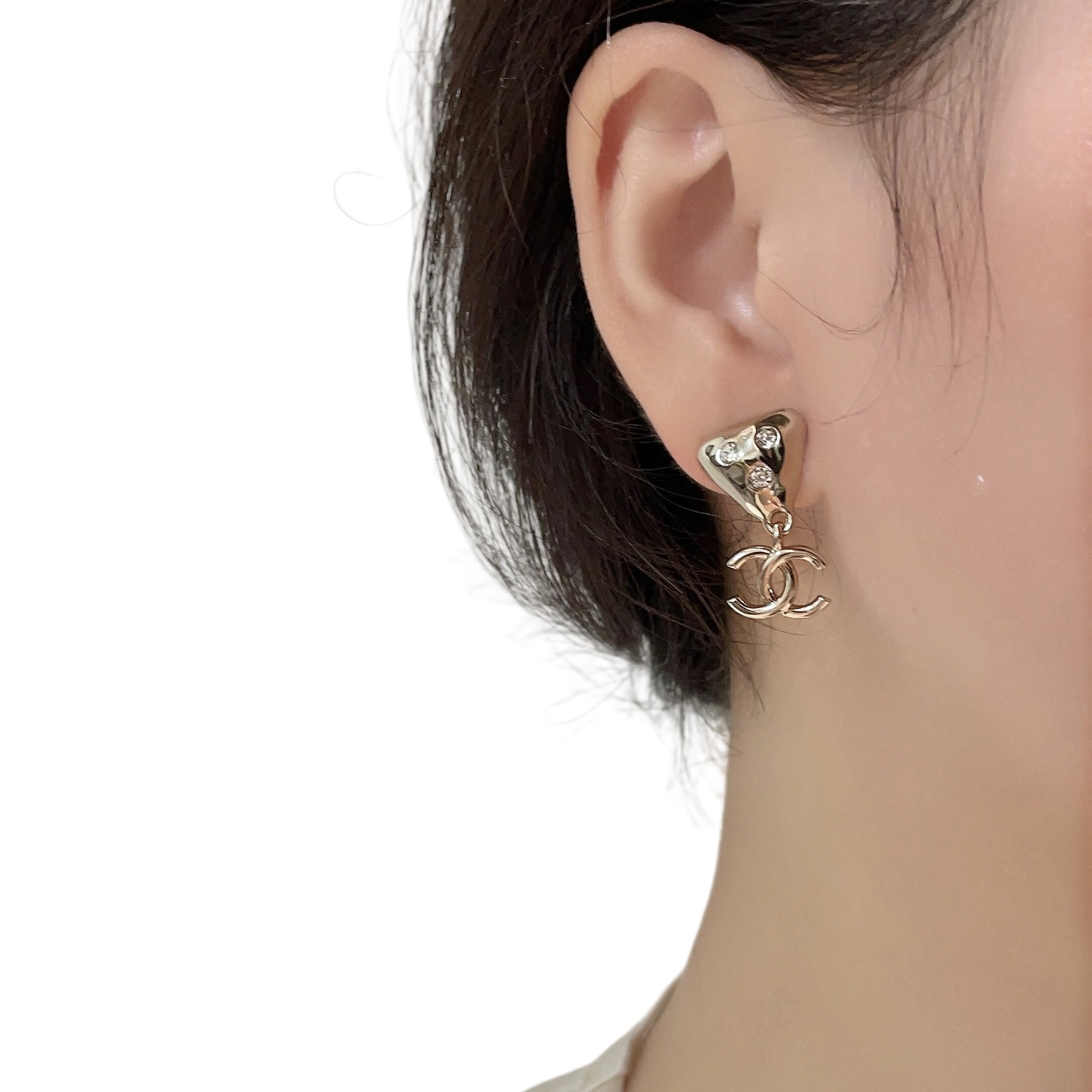 CCE857 24B Metal cc logo Pendant earring - ccjewelryacc