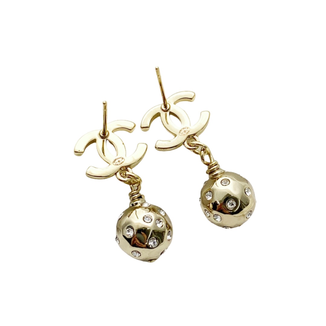 CCE857 24B Metal cc logo Pendant earring - ccjewelryacc