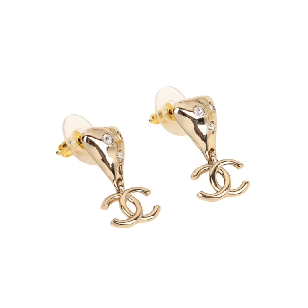 CCE857 24B Metal cc logo Pendant earring - ccjewelryacc