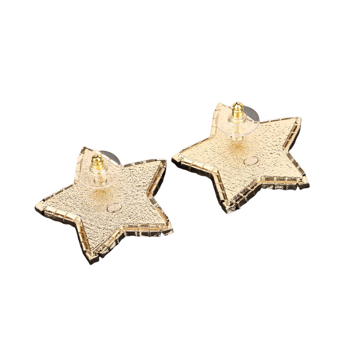 CCE793 24A crystal star cc logo stud earring - ccjewelryacc