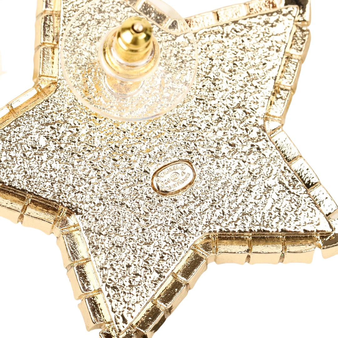 CCE793 24A crystal star cc logo stud earring - ccjewelryacc