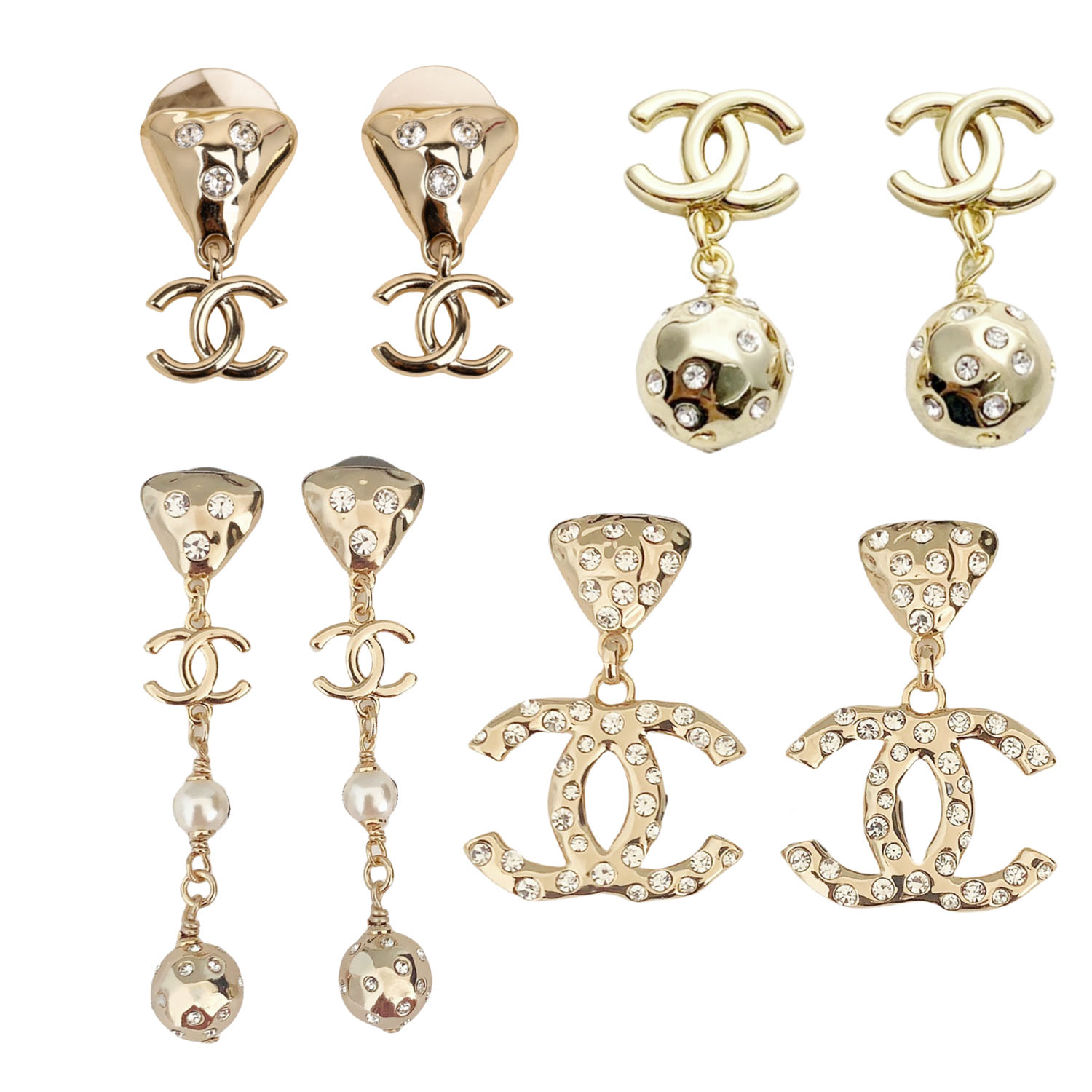 CCE857 24B Metal cc logo Pendant earring - ccjewelryacc