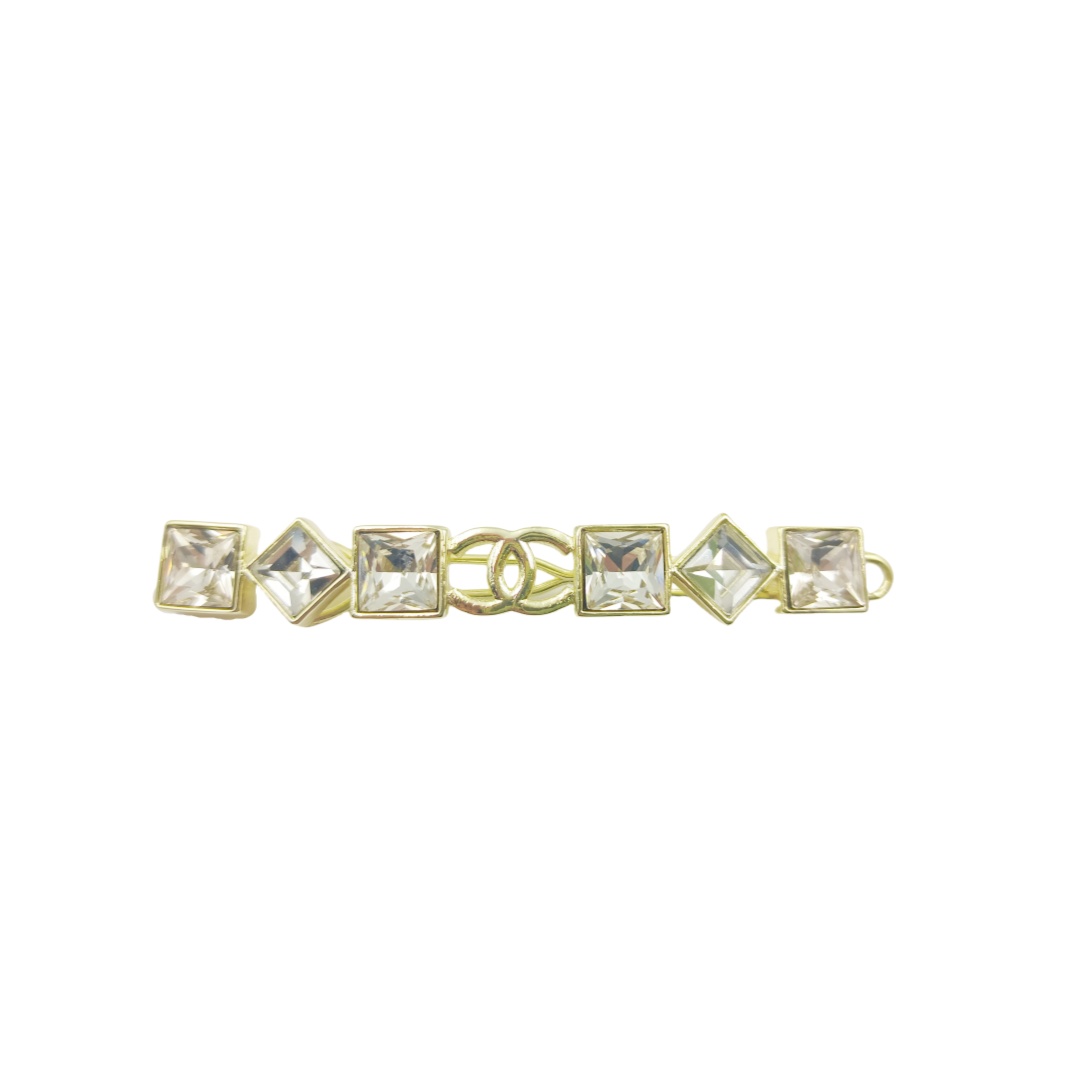 CCH021 Square zircon CC Hair clip - ccjewelryacc
