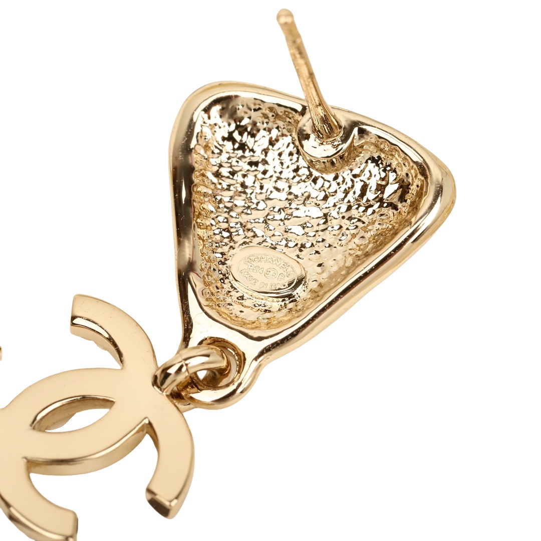 CCE857 24B Metal cc logo Pendant earring - ccjewelryacc