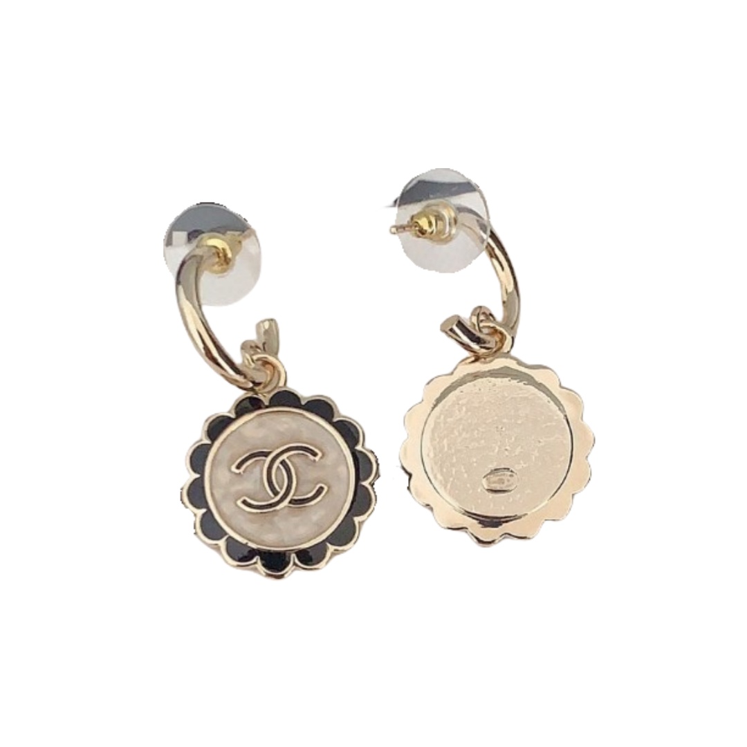 CCE860 24B Metal Lace lace enamel earrings - ccjewelryacc