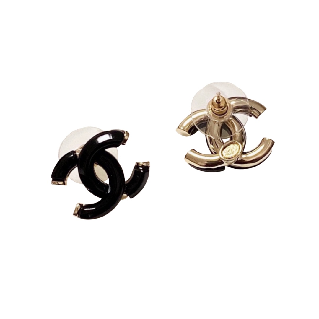 CCE275 White acrylic double C stud earring - ccjewelryacc