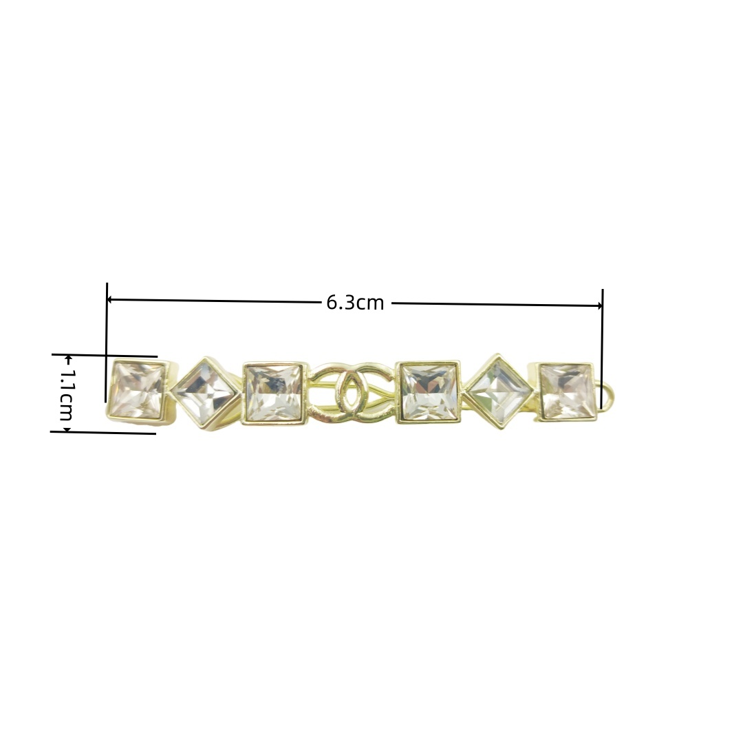 CCH021 Square zircon CC Hair clip - ccjewelryacc