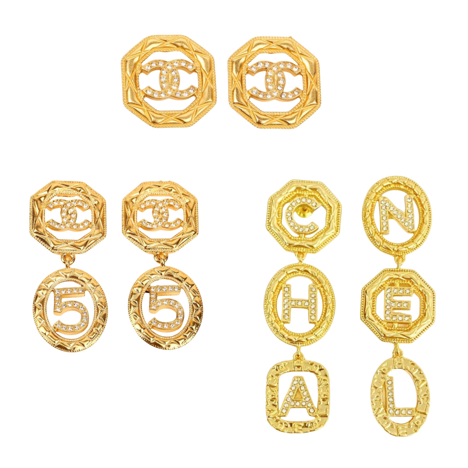 CCE745 CC Number 5 drop earrings - ccjewelryacc