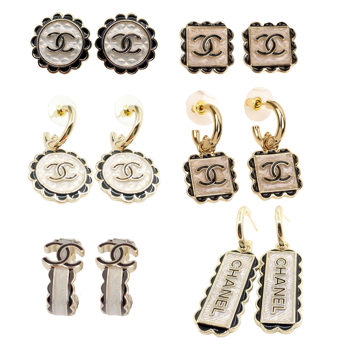 CCE860 24B Metal Lace lace enamel earrings - ccjewelryacc