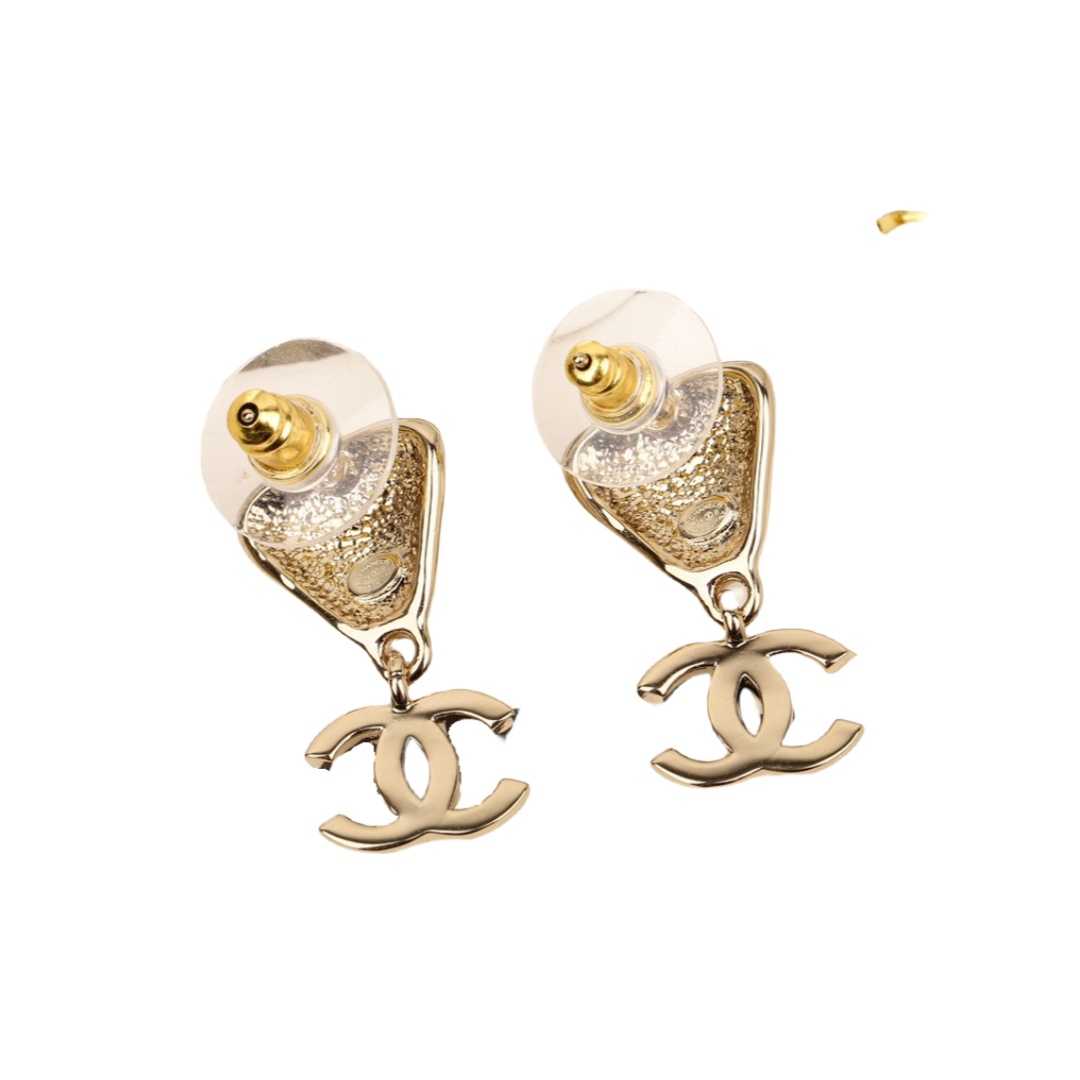 CCE857 24B Metal cc logo Pendant earring - ccjewelryacc