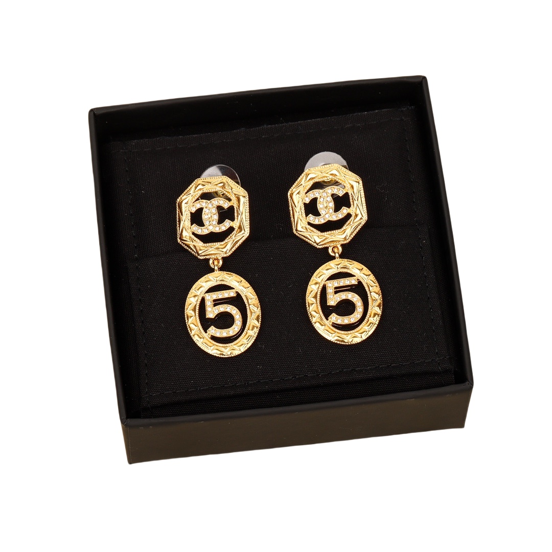 CCE745 CC Number 5 drop earrings - ccjewelryacc