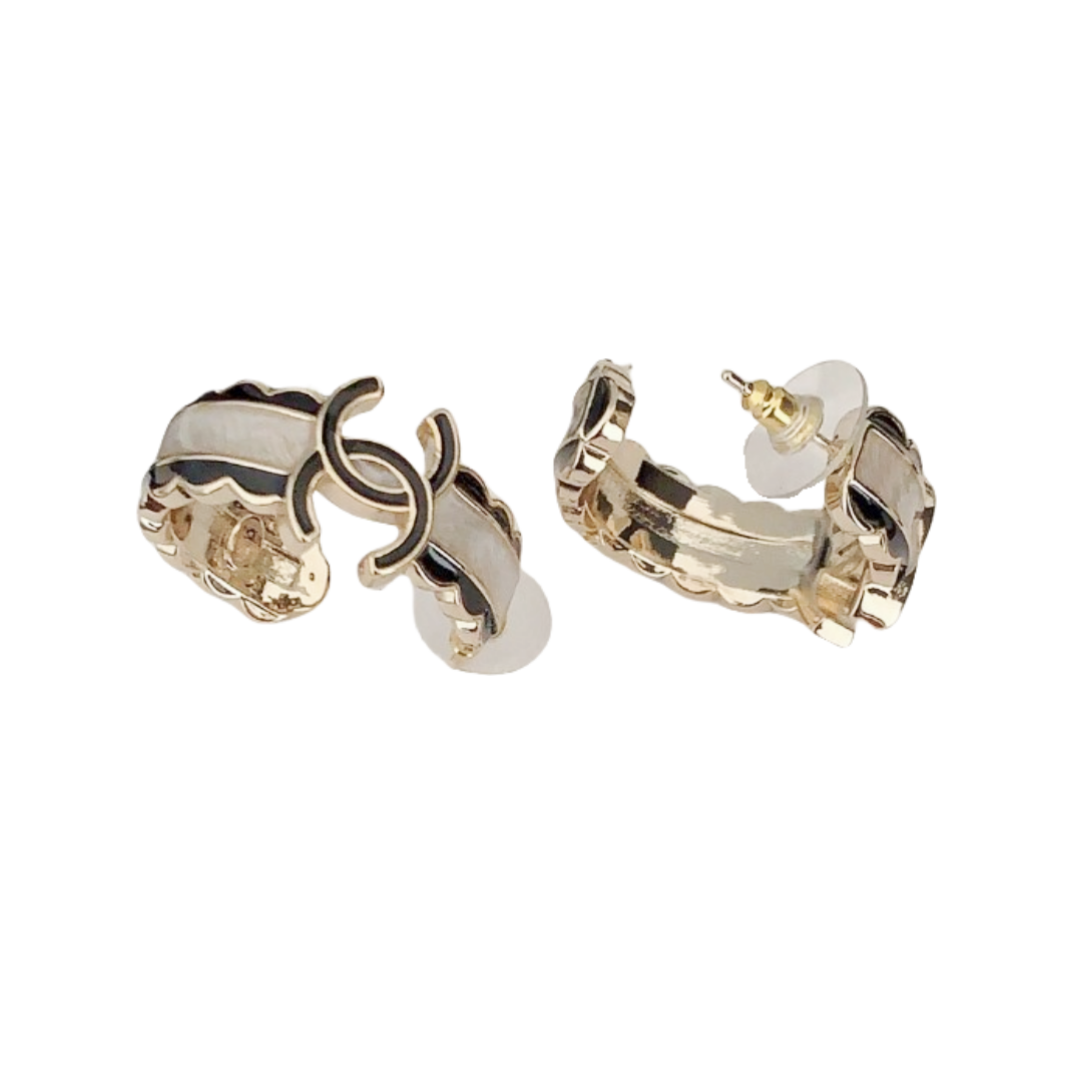 CCE860 24B Metal Lace lace enamel earrings - ccjewelryacc