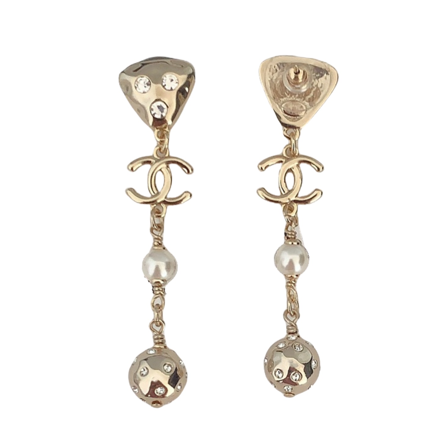 CCE857 24B Metal cc logo Pendant earring - ccjewelryacc
