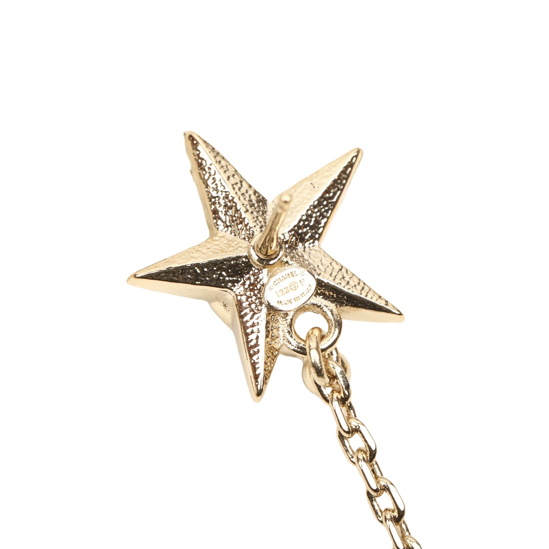 CCE831 Rainbow gemstone star CC logo earrings - ccjewelryacc