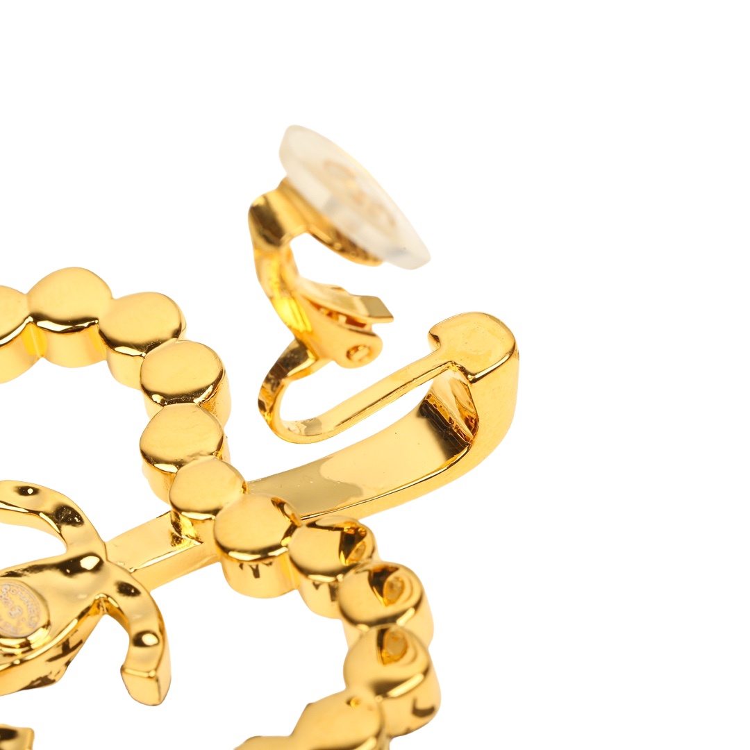 CCE238 Chanel Swarovski crystal heart tassels clip earring - ccjewelryacc