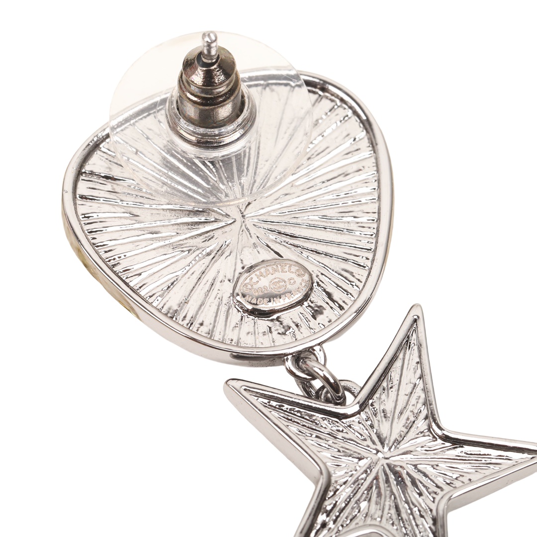 CCE836 Blue gemstone With star stud earring - ccjewelryacc