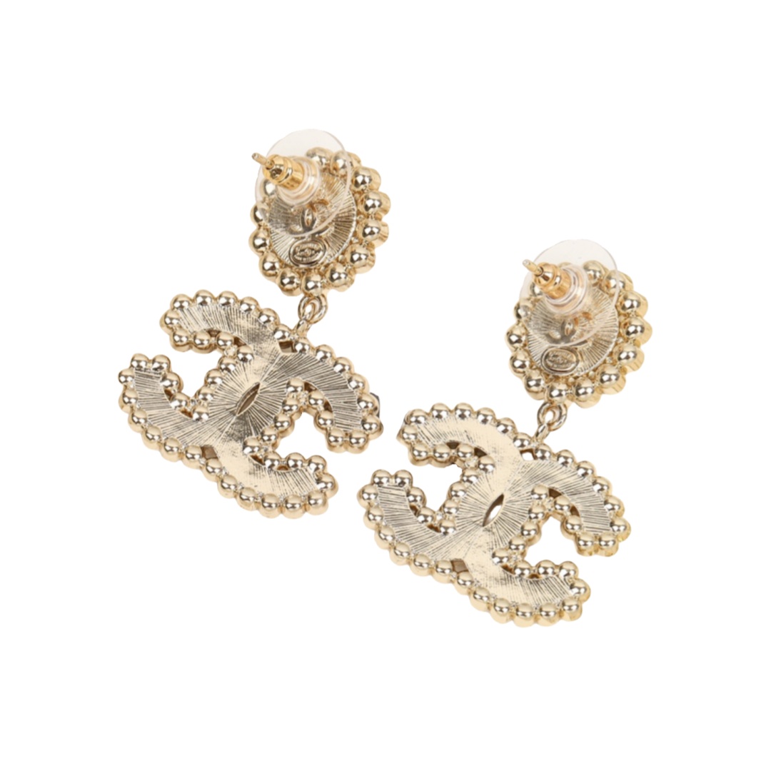 CCE104 Pink Sunflower rhinestone CC drop earring - ccjewelryacc