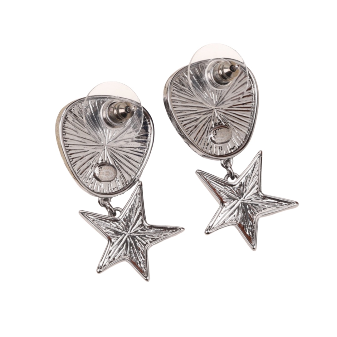 CCE836 Blue gemstone With star stud earring - ccjewelryacc