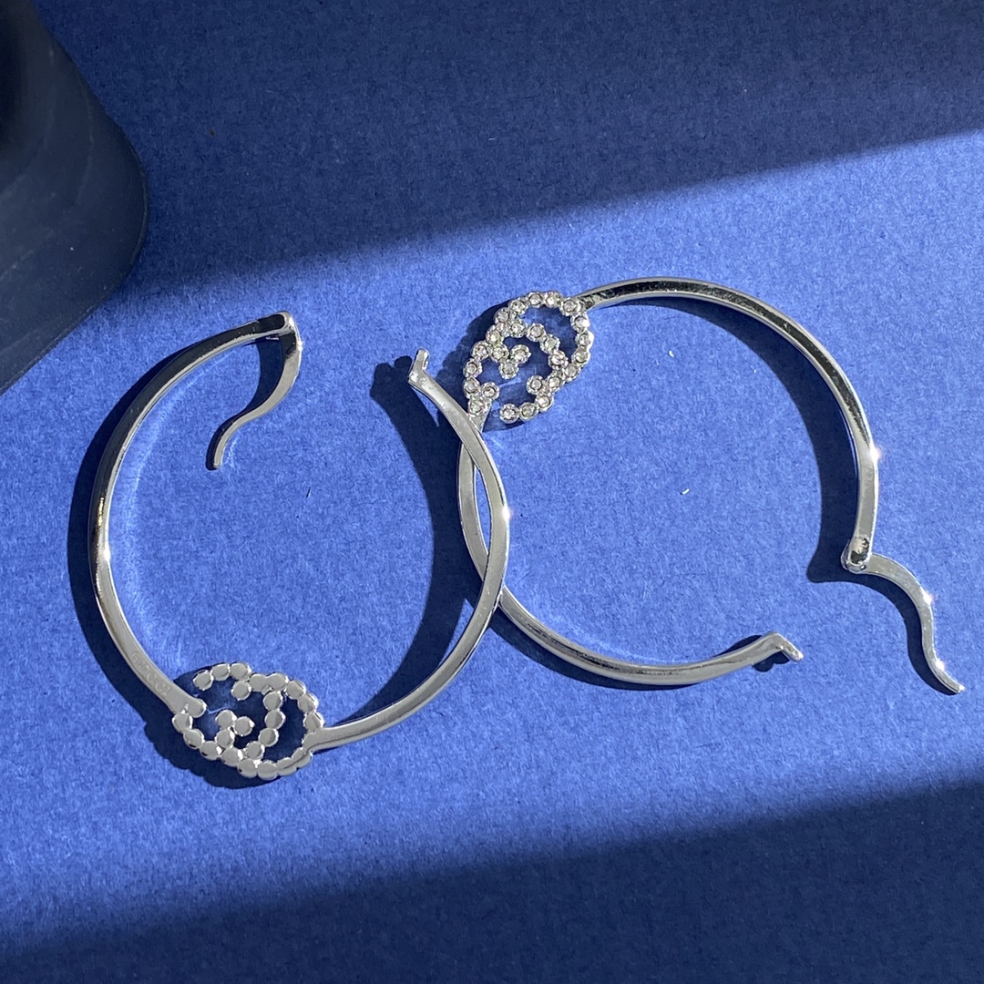 GGE123 Gucci crystal GG Iconic hoop earrings - ccjewelryacc