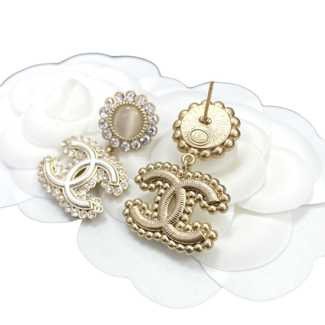 CCE104 Pink Sunflower rhinestone CC drop earring - ccjewelryacc