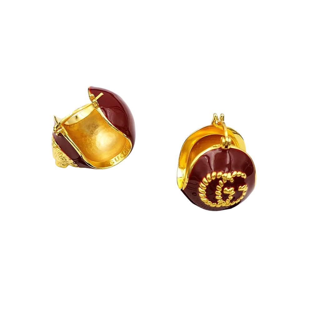 GGE124 Gucci spherical enamel Lion head with GG Iconic stud earring - ccjewelryacc