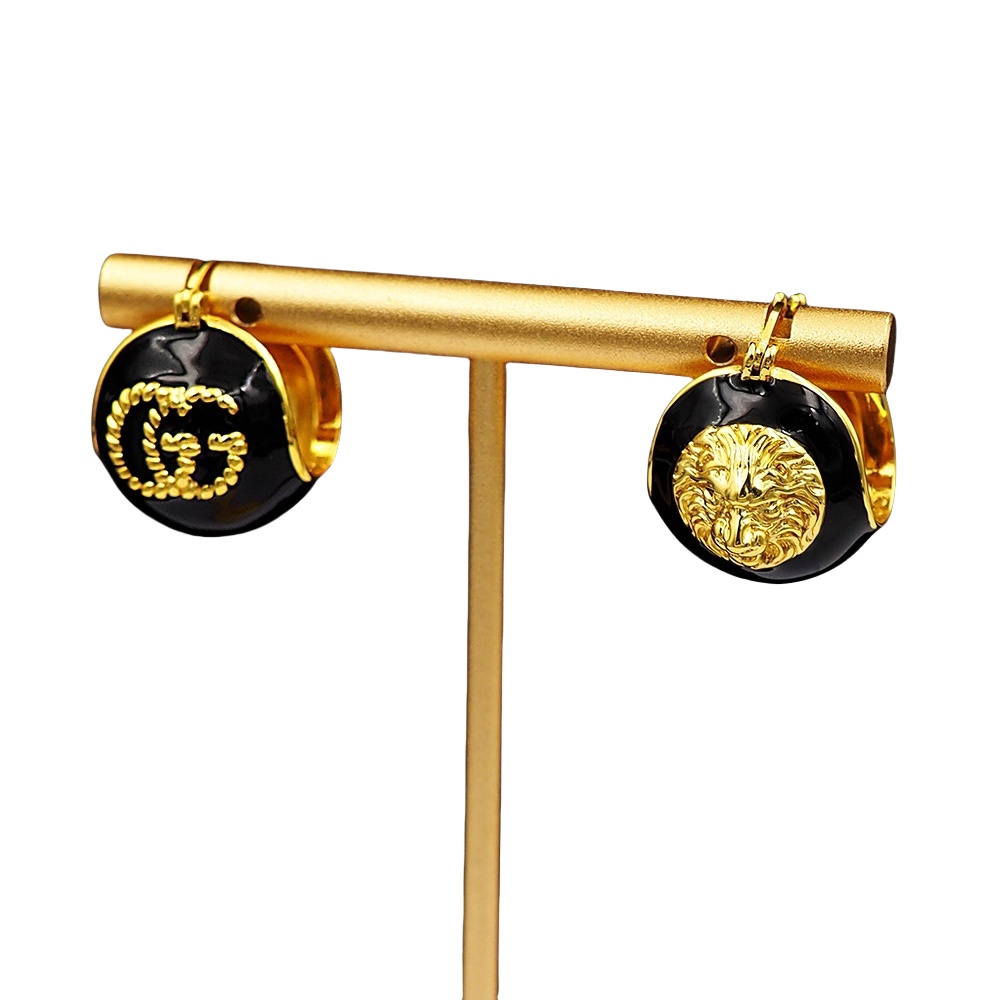 GGE124 Gucci spherical enamel Lion head with GG Iconic stud earring - ccjewelryacc