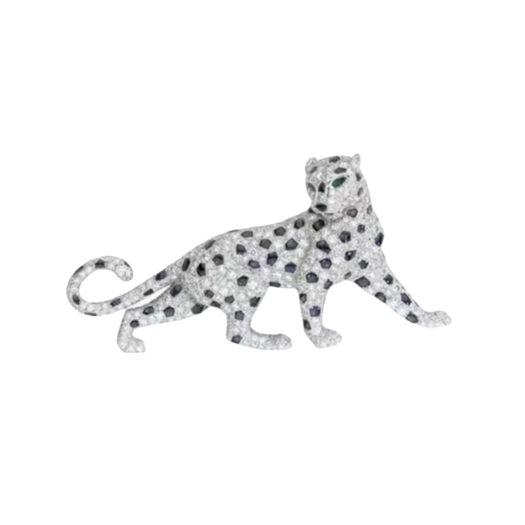 CTBS001 S925 Sterling silver Diamond Cartier panther brooch pin - ccjewelryacc