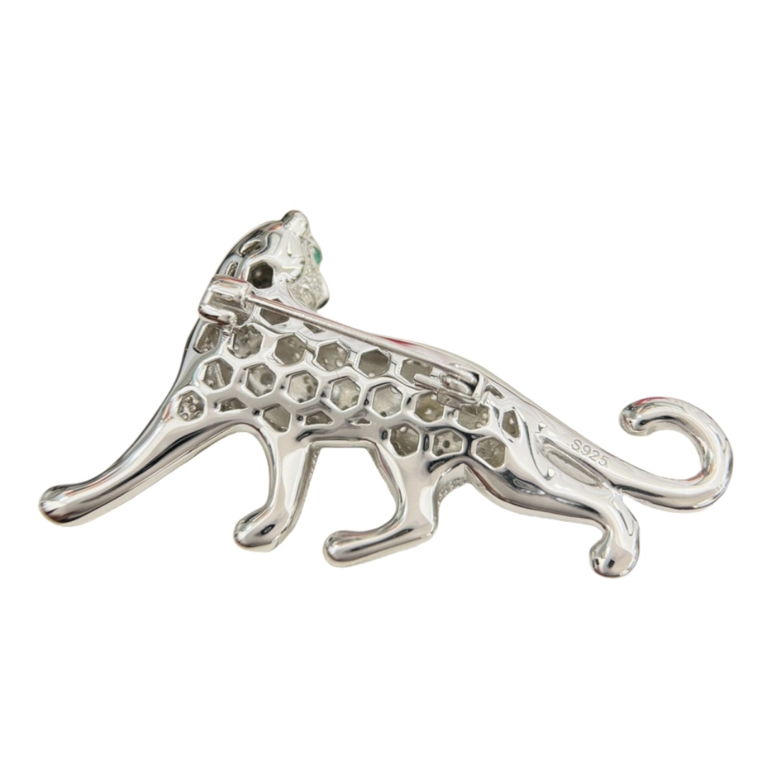 CTBS001 S925 Sterling silver Diamond Cartier panther brooch pin - ccjewelryacc