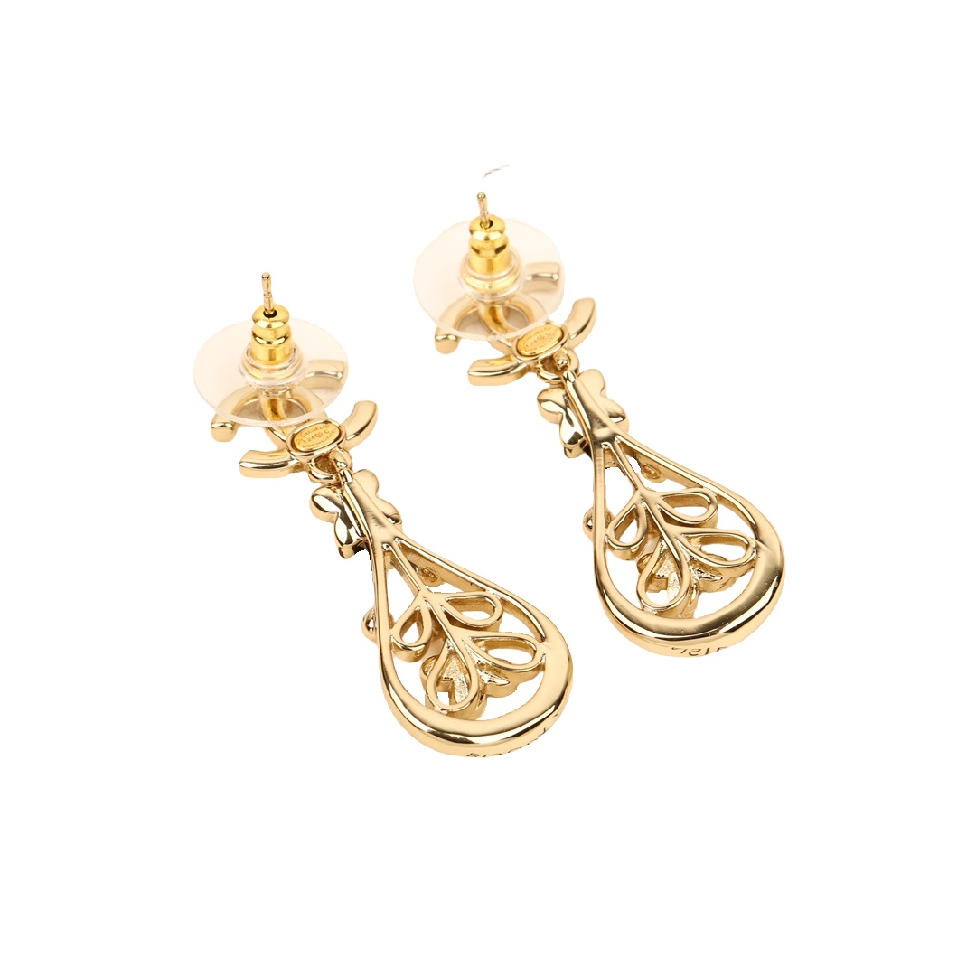 CCE234 Chanel 24C pearl flower drop earrings - ccjewelryacc