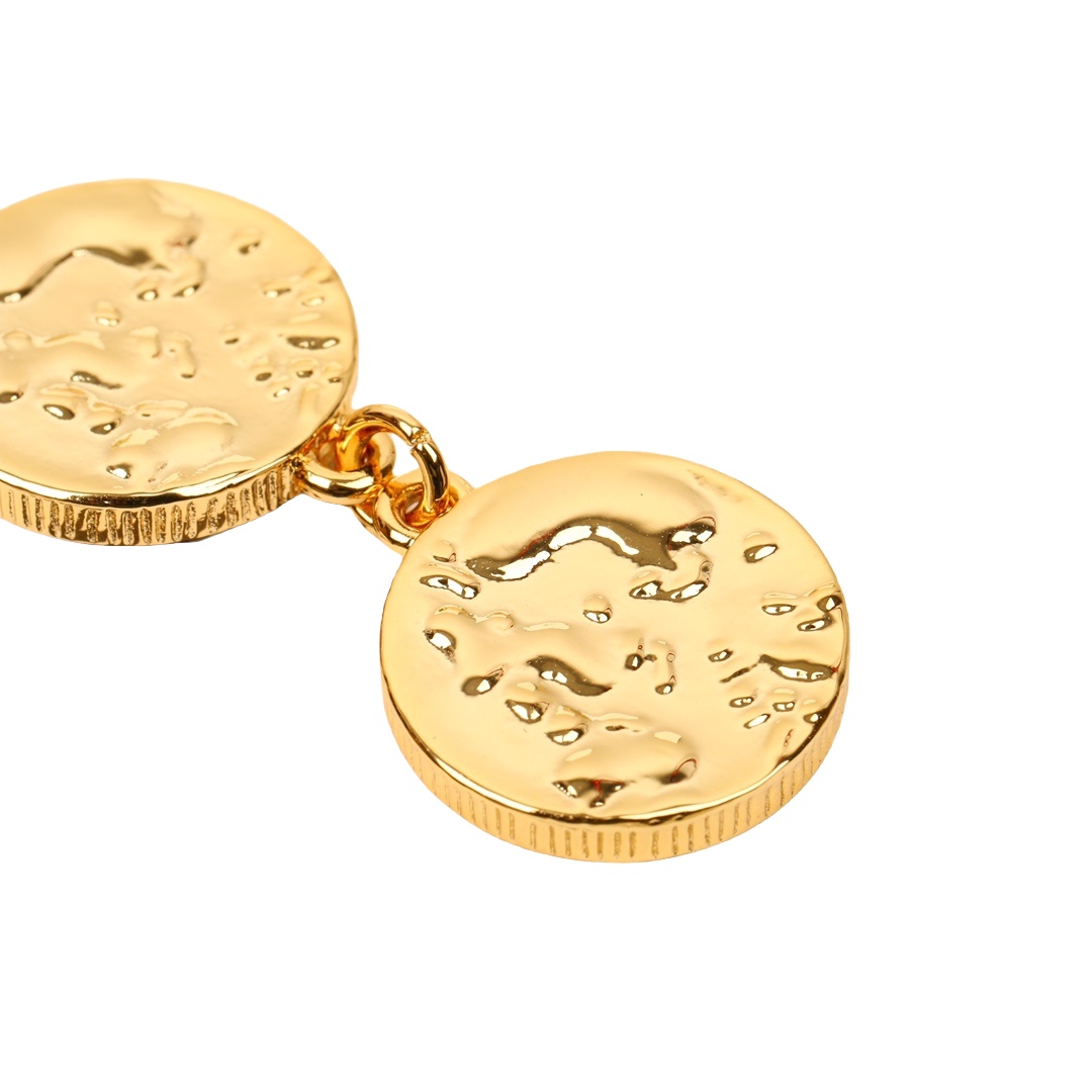 CCE493 Chanel 24C Metal Black/Pink enamel round tassels drop earrings - ccjewelryacc