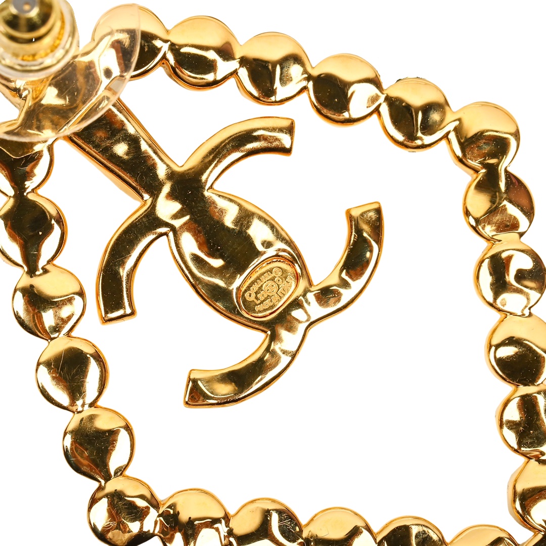 CCE838 Full crystal rhombus/heart CC Logo stud earring - ccjewelryacc