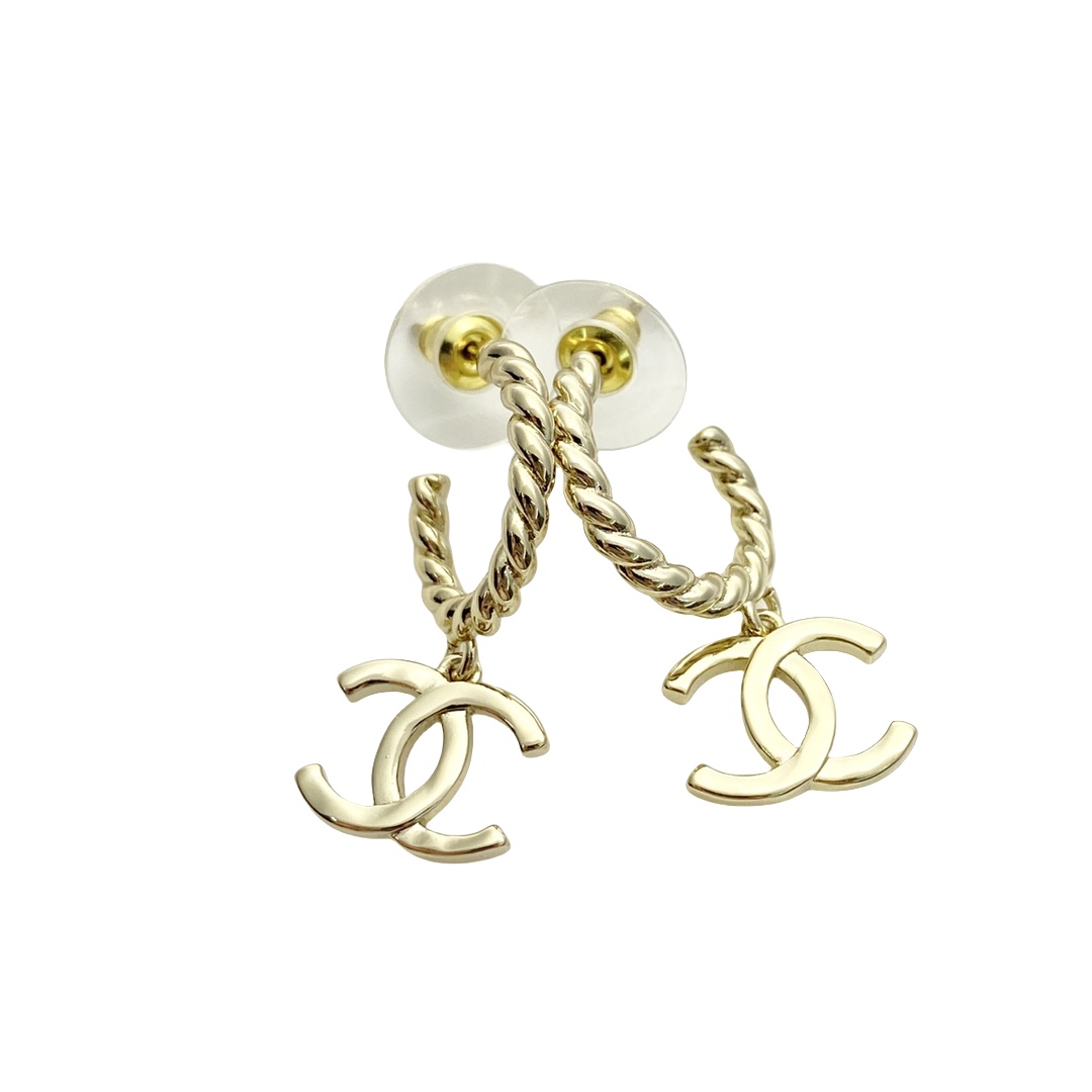 CCE236 Chanel Twist metal Hook drop earrings - ccjewelryacc