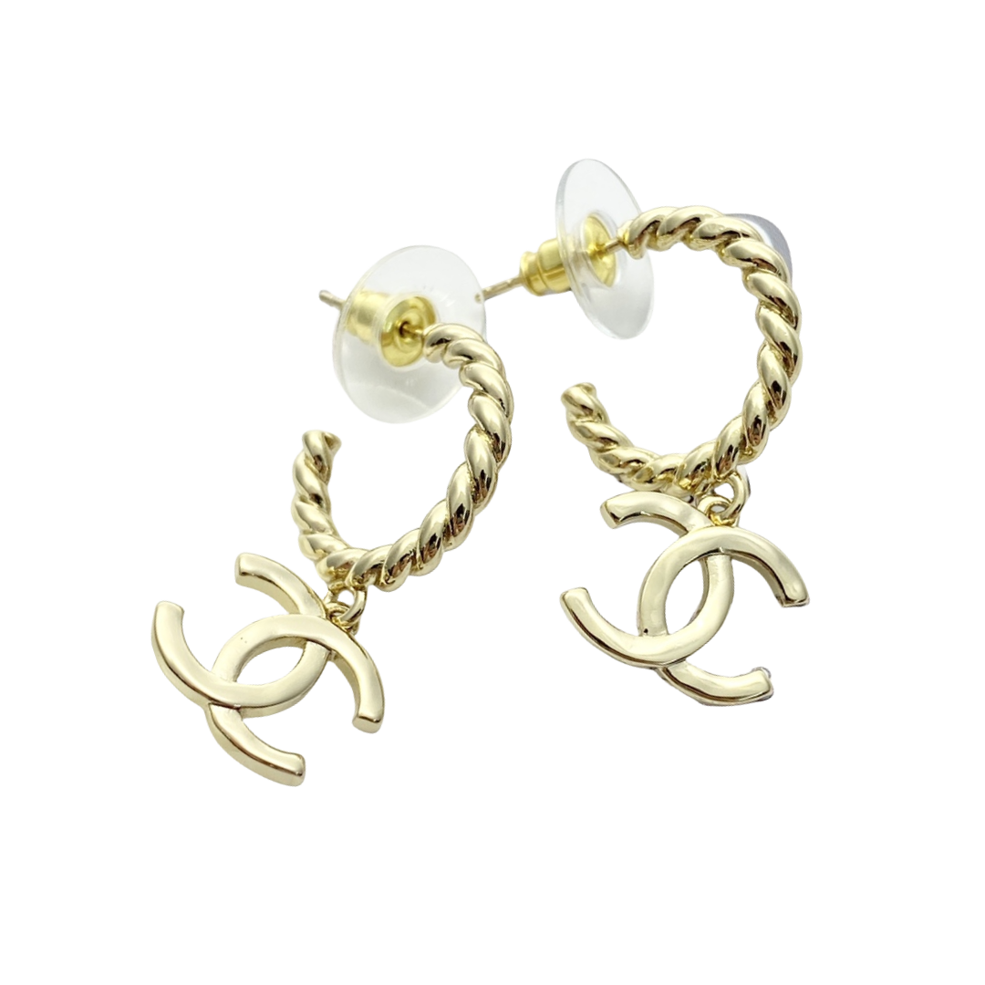 CCE236 Chanel Twist metal Hook drop earrings - ccjewelryacc