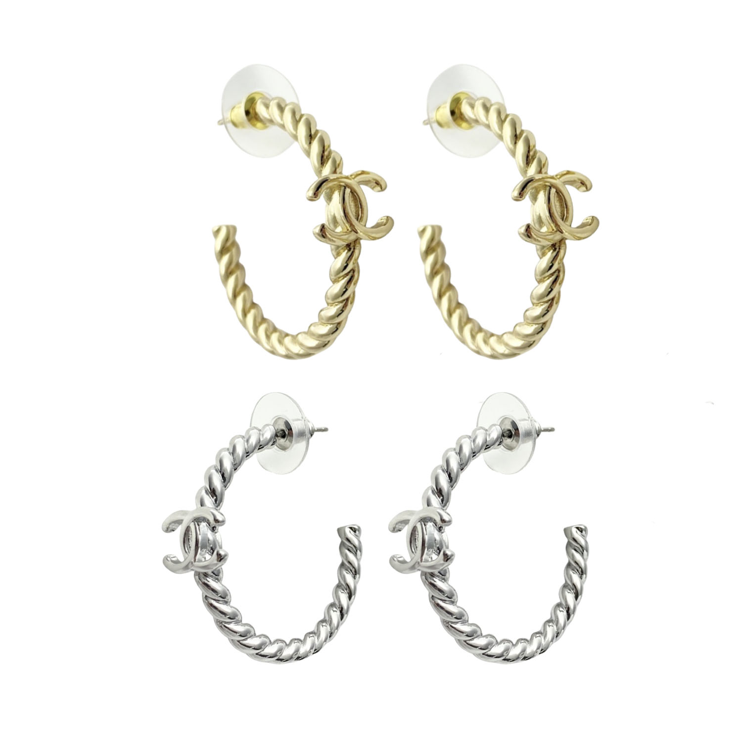 CCE237 Chanel Twist metal Hook earrings - ccjewelryacc