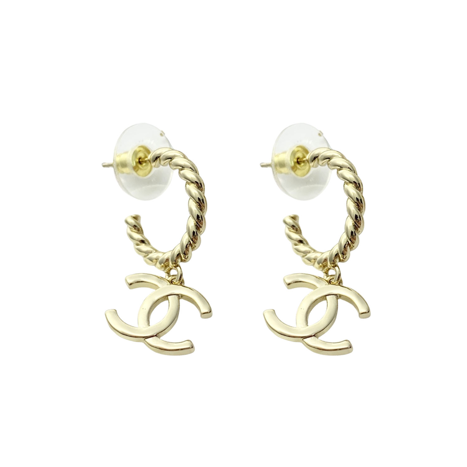 CCE236 Chanel Twist metal Hook drop earrings - ccjewelryacc