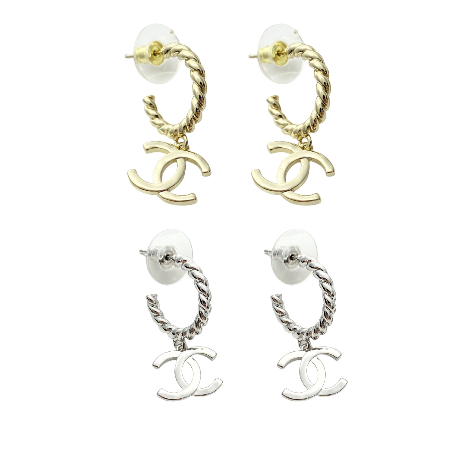 CCE236 Chanel Twist metal Hook drop earrings - ccjewelryacc