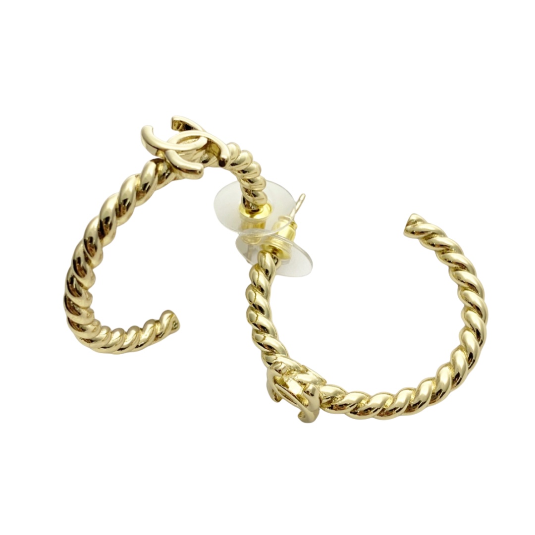 CCE237 Chanel Twist metal Hook earrings - ccjewelryacc