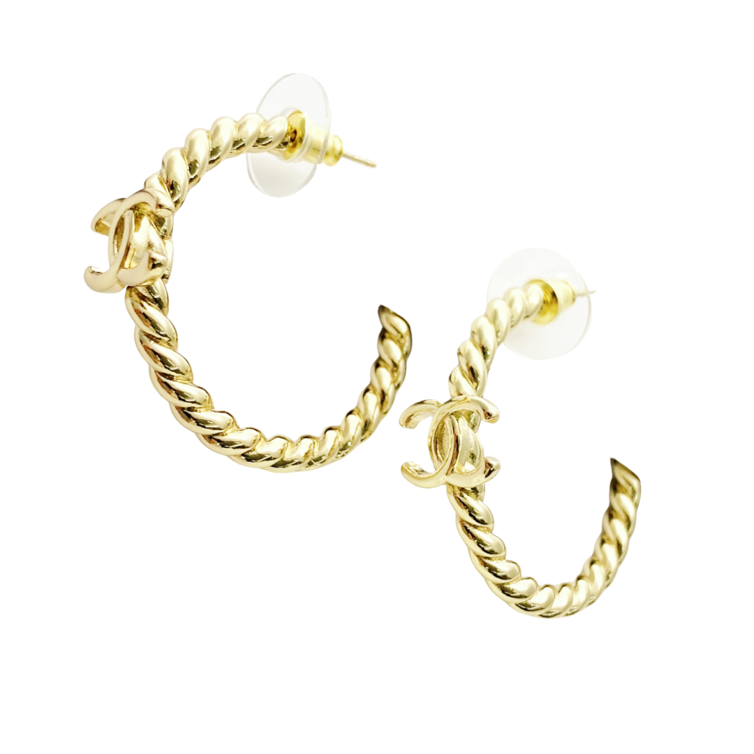 CCE237 Chanel Twist metal Hook earrings - ccjewelryacc