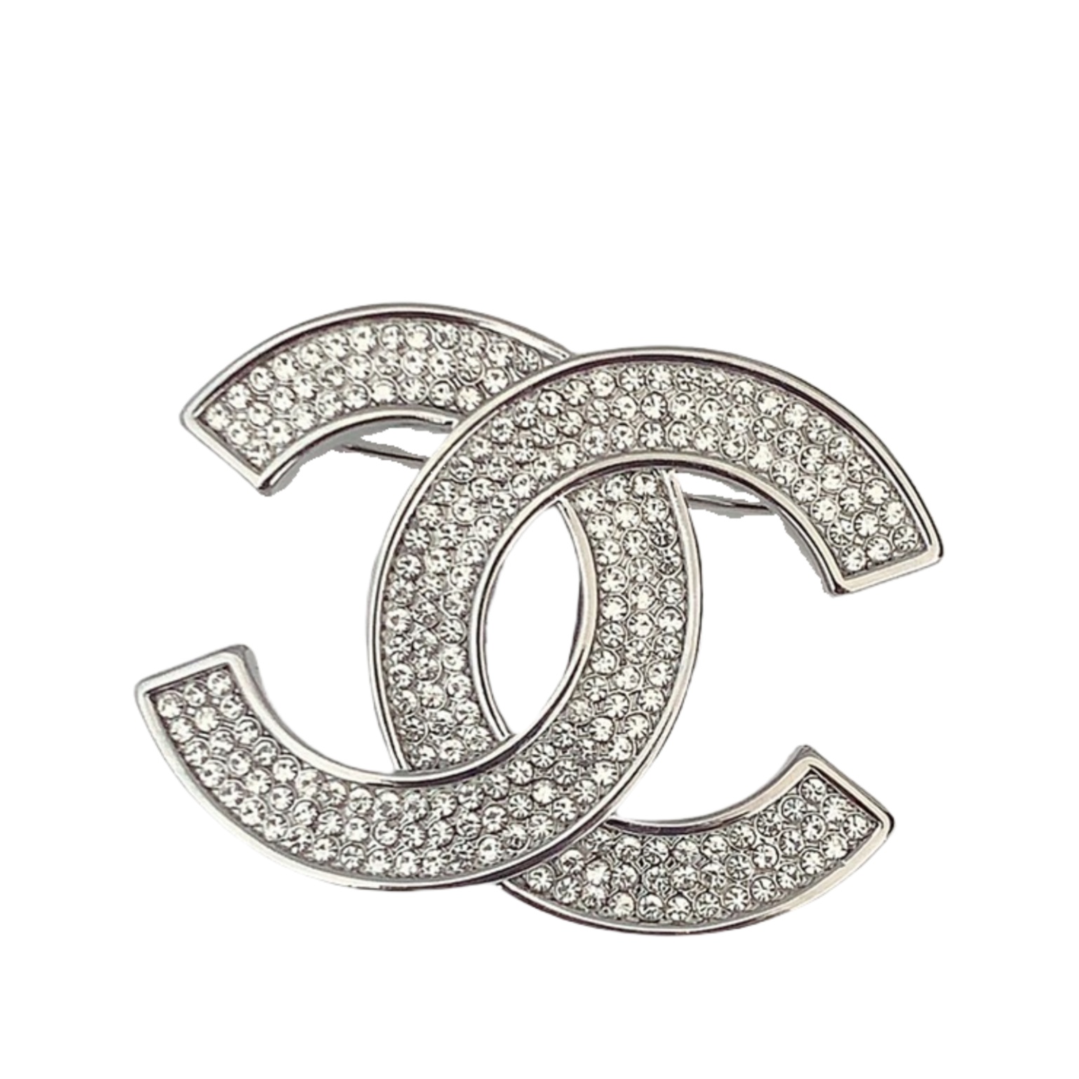 BCB533 Chanel full crystal cc brooch pin - ccjewelryacc