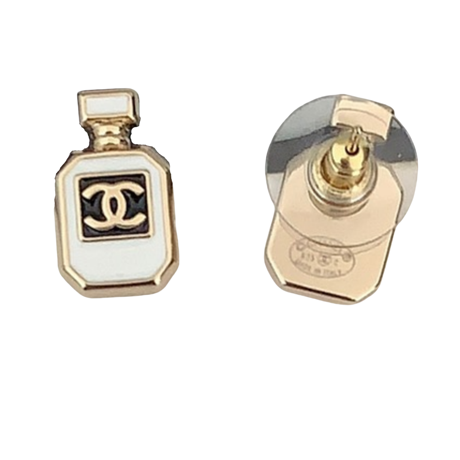 CCE068 Chanel mini enamel perfume bottle stud earrings - ccjewelryacc